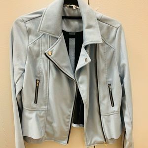 NWOT Savion Blue Suede Moto Jacket